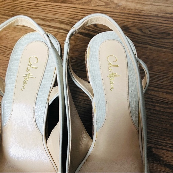 Cole Haan Sling Back Beige Leather 8 - Picture 4 of 8